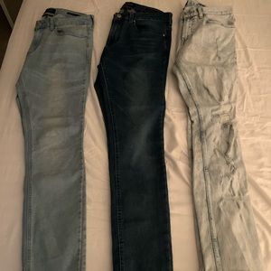 Three pairs of pacsun skinny jeans
